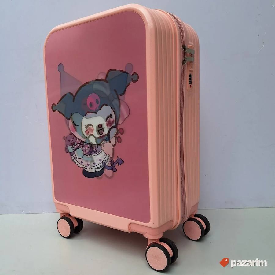 Deciji veliki kofer nalepnica 3D Kuromi roze 2