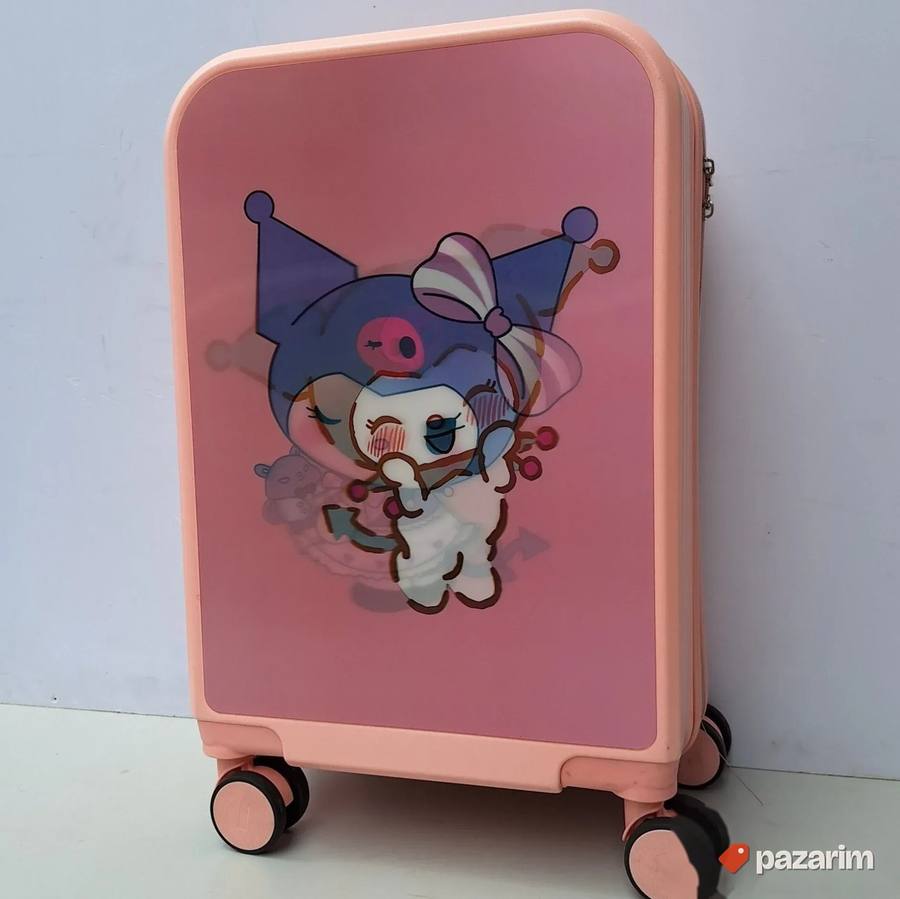 Deciji veliki kofer nalepnica 3D Kuromi roze 3