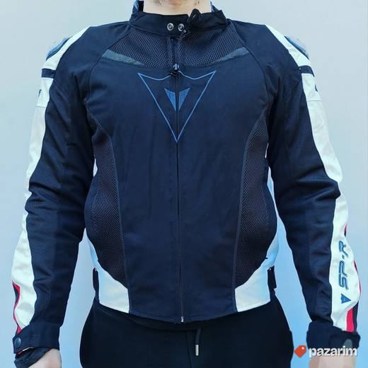 Moto jakna Dainese crno bela crvena