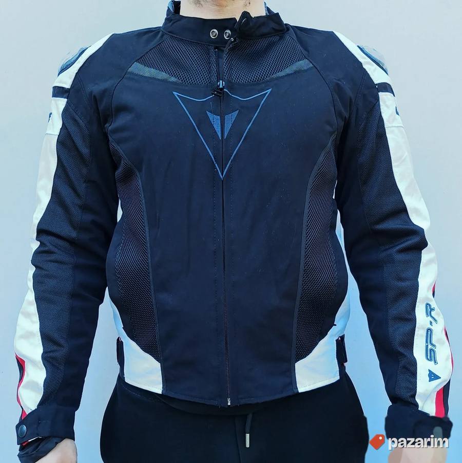 Moto jakna Dainese crno bela crvena 2