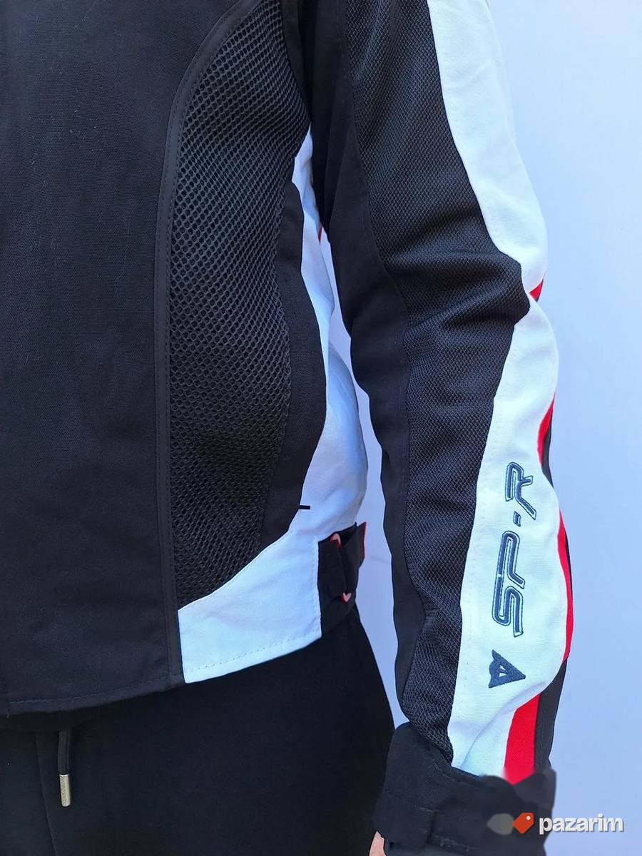 Moto jakna Dainese crno bela crvena 4