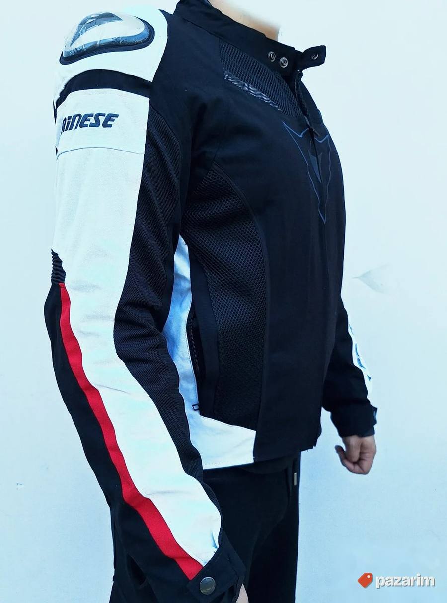 Moto jakna Dainese crno bela crvena 7