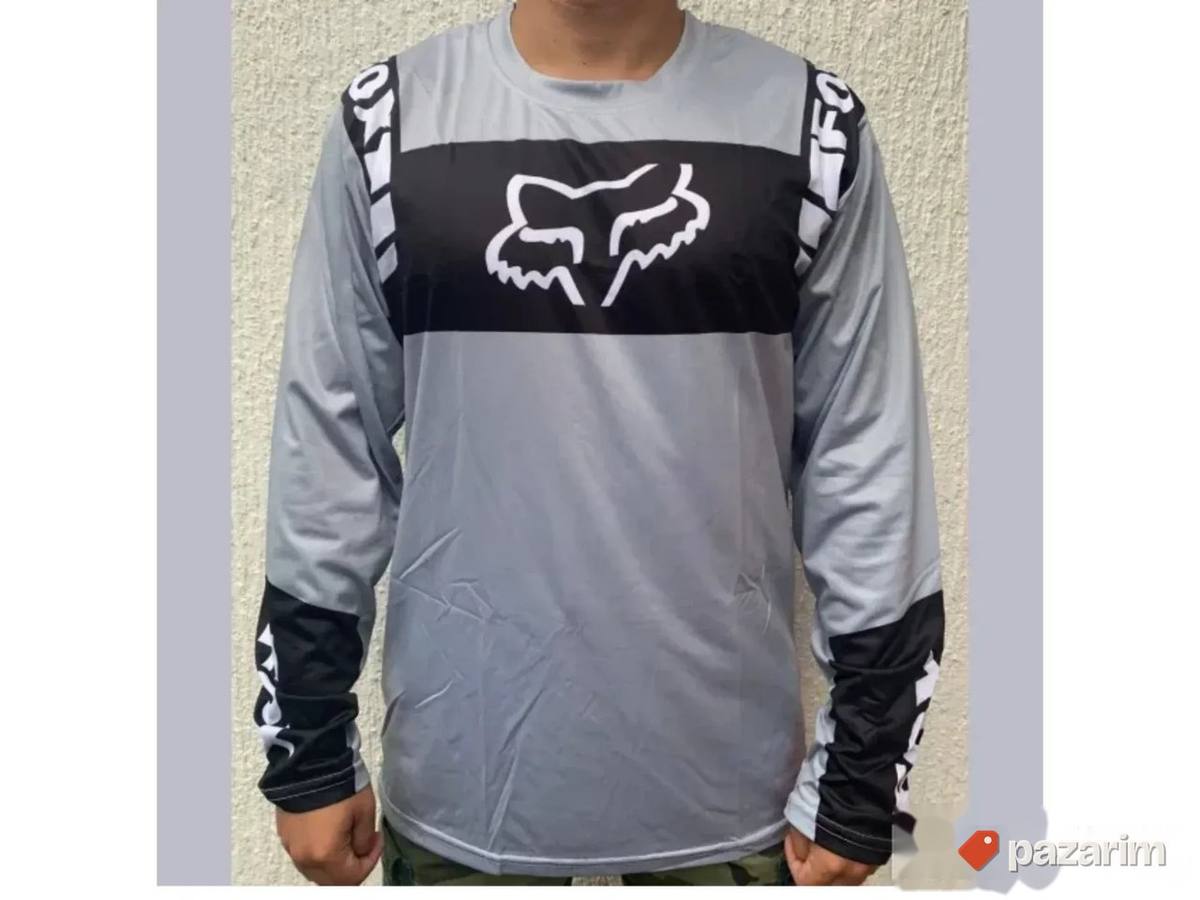 Moto kros dres Fox mod 4 sivo- crni 1