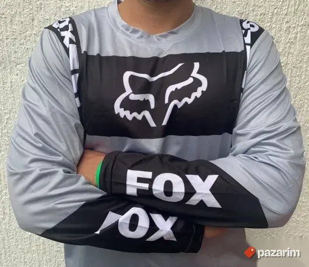 Moto kros dres Fox mod 4 sivo- crni 3