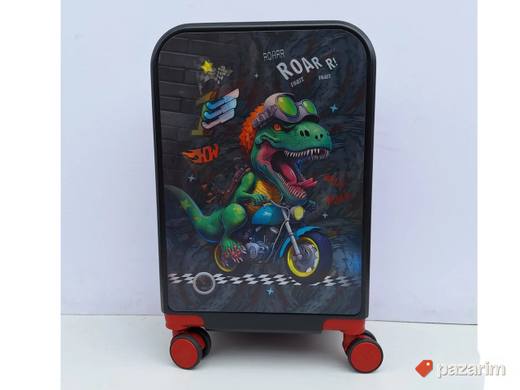 Deciji veliki kofer nalepnica3D Dinosaurus decak crni