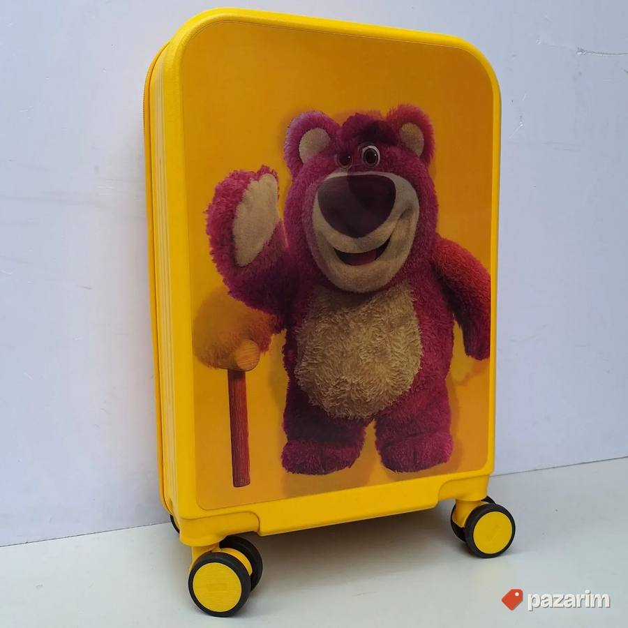 Deciji veliki kofer nalepnica 3D Meda zuti 2