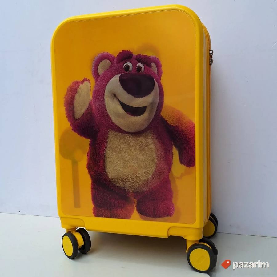 Deciji veliki kofer nalepnica 3D Meda zuti 3