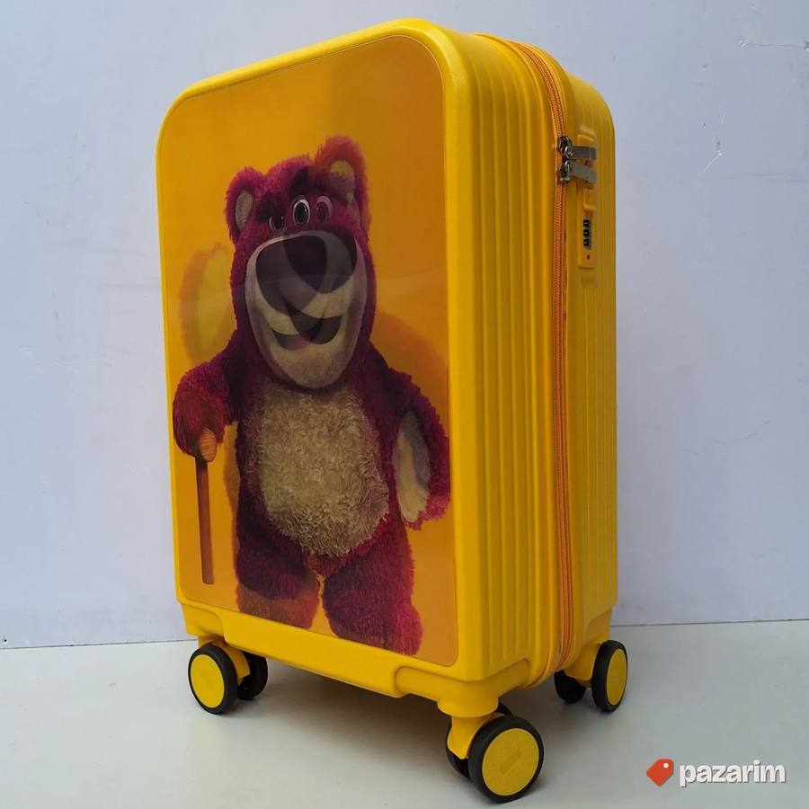Deciji veliki kofer nalepnica 3D Meda zuti 4