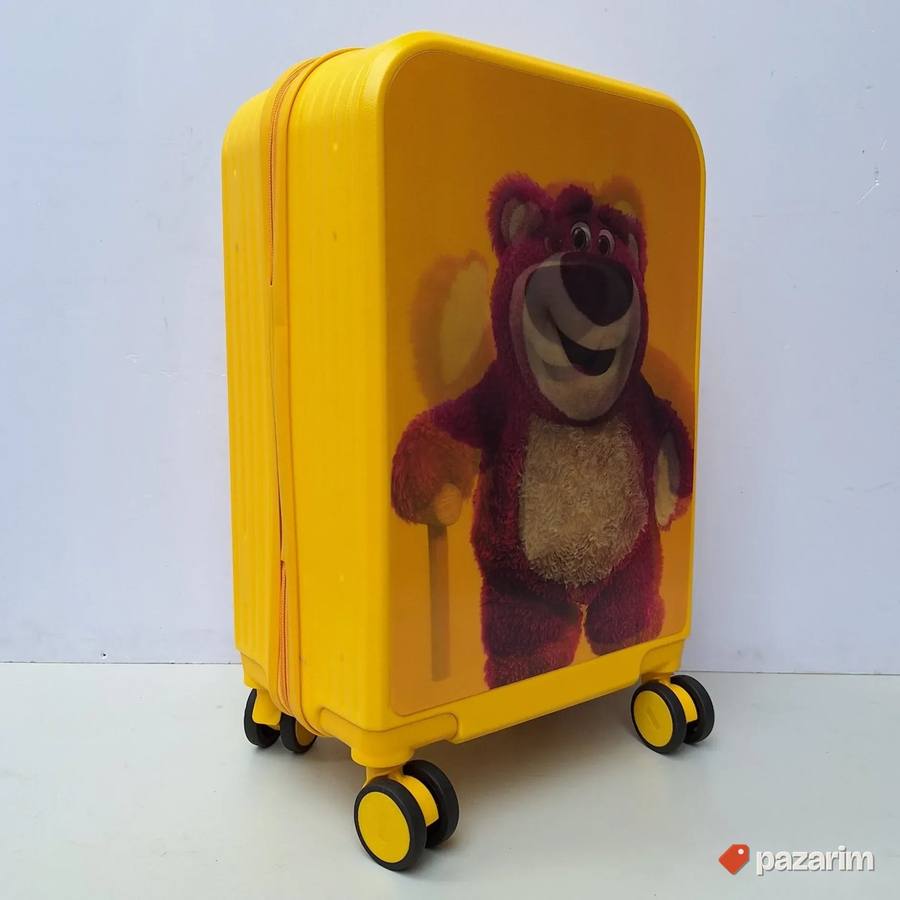 Deciji veliki kofer nalepnica 3D Meda zuti 6