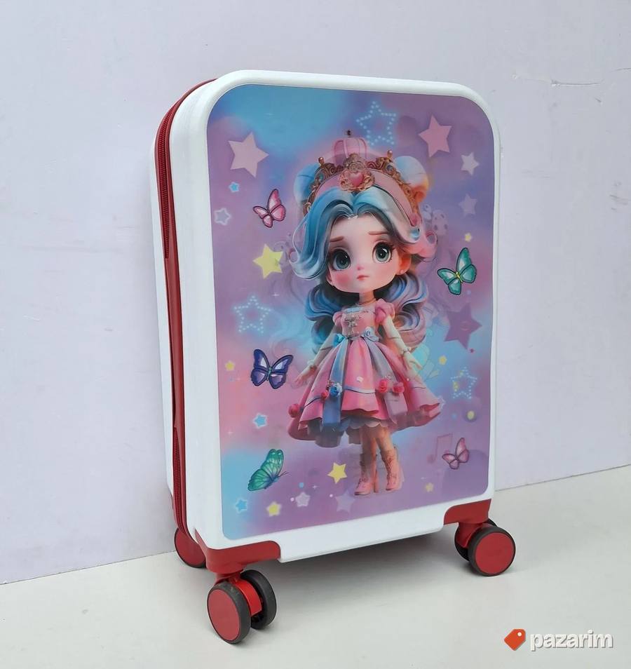 Deciji veliki kofer nalepnica 3D Princeza beli 2