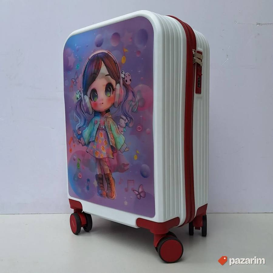 Deciji veliki kofer nalepnica 3D Princeza beli 3