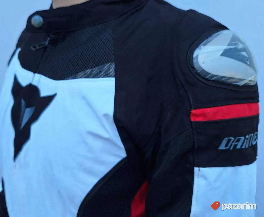 Moto jakna Dainese belo crno crvena 2