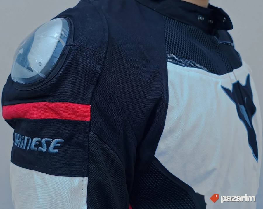Moto jakna Dainese belo crno crvena 6