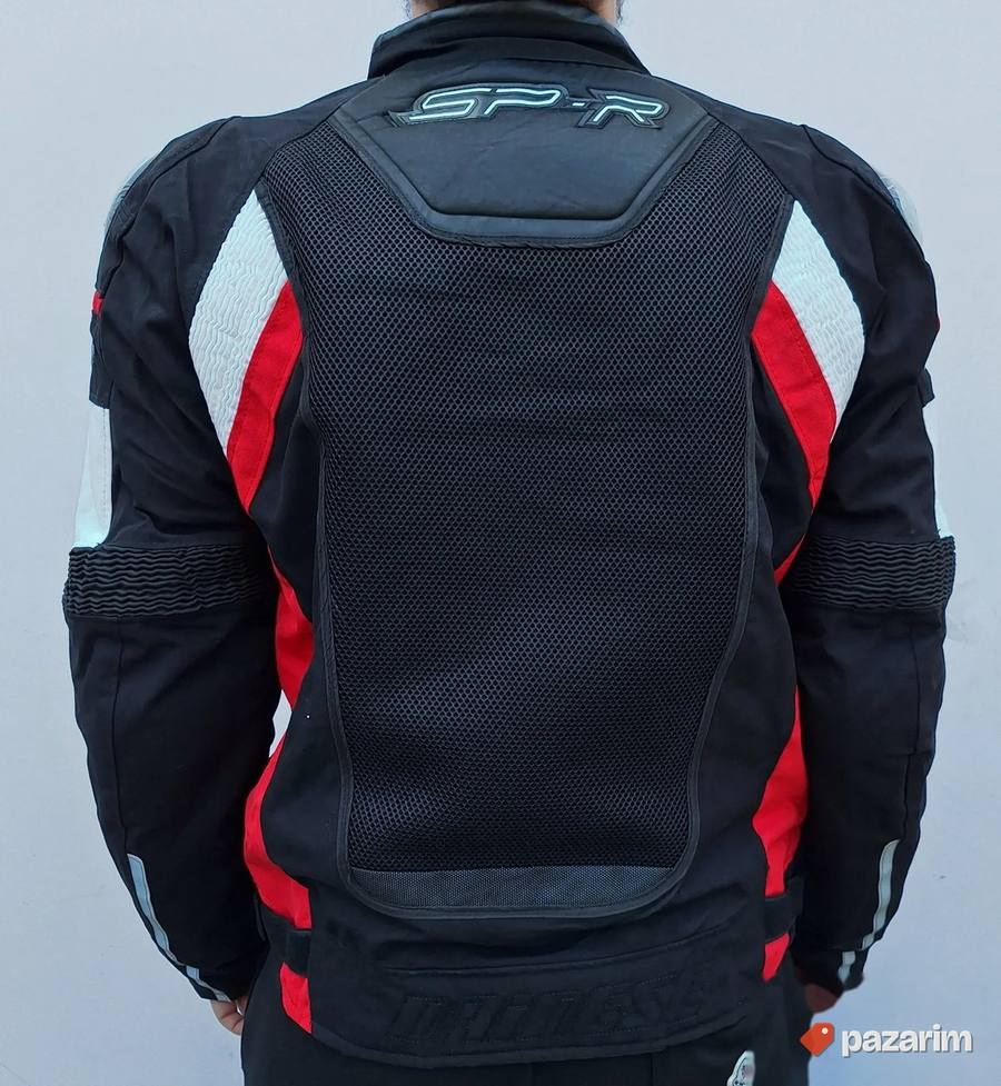 Moto jakna Dainese belo crno crvena 8
