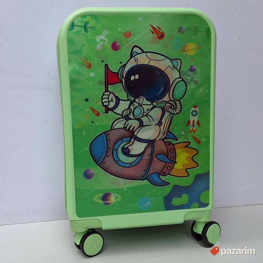 Deciji veliki kofer nalepnica 3D Krokodil astronaut 2