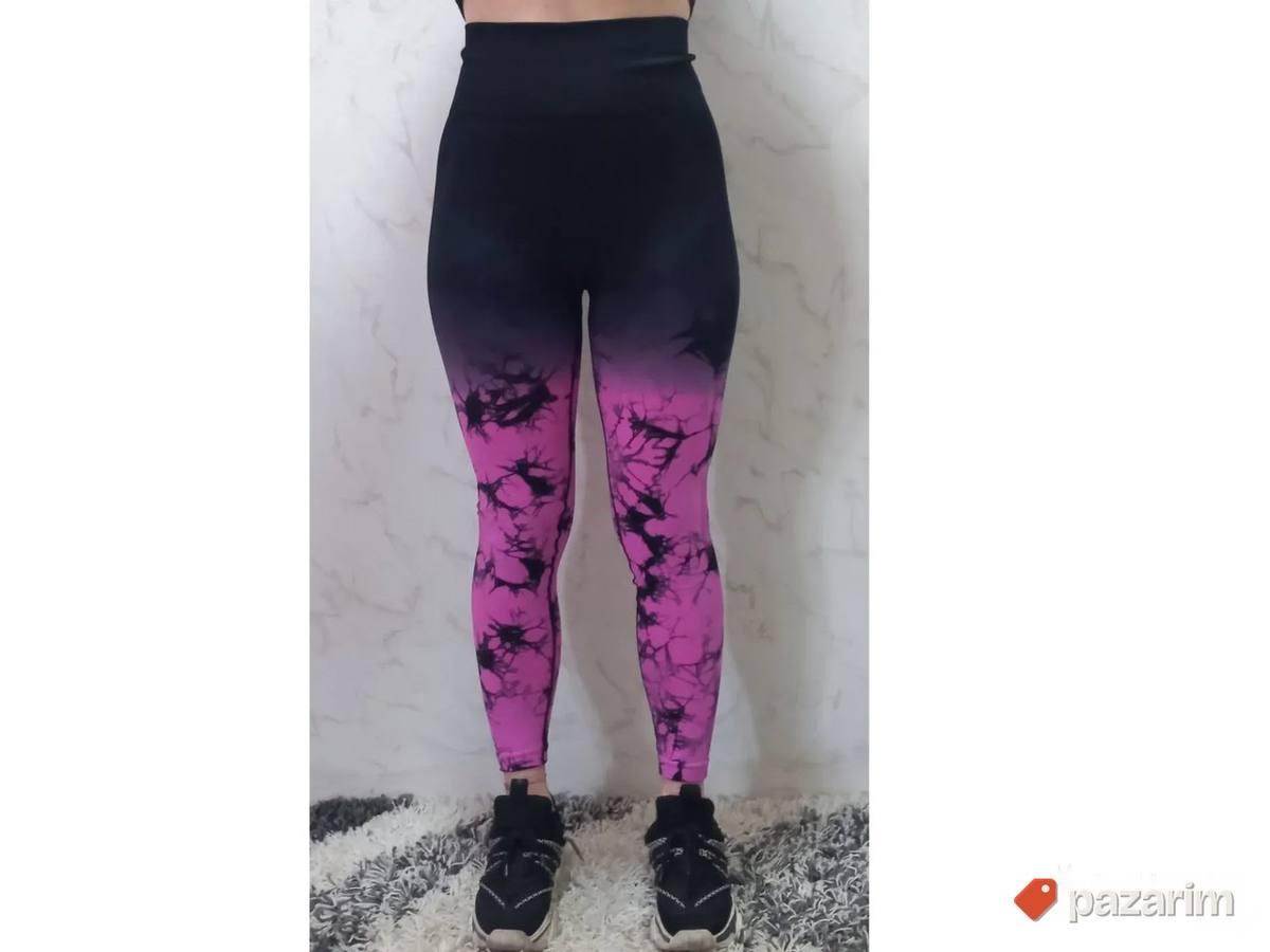 Zenske helanke push up mod.9072 crno-roze 1