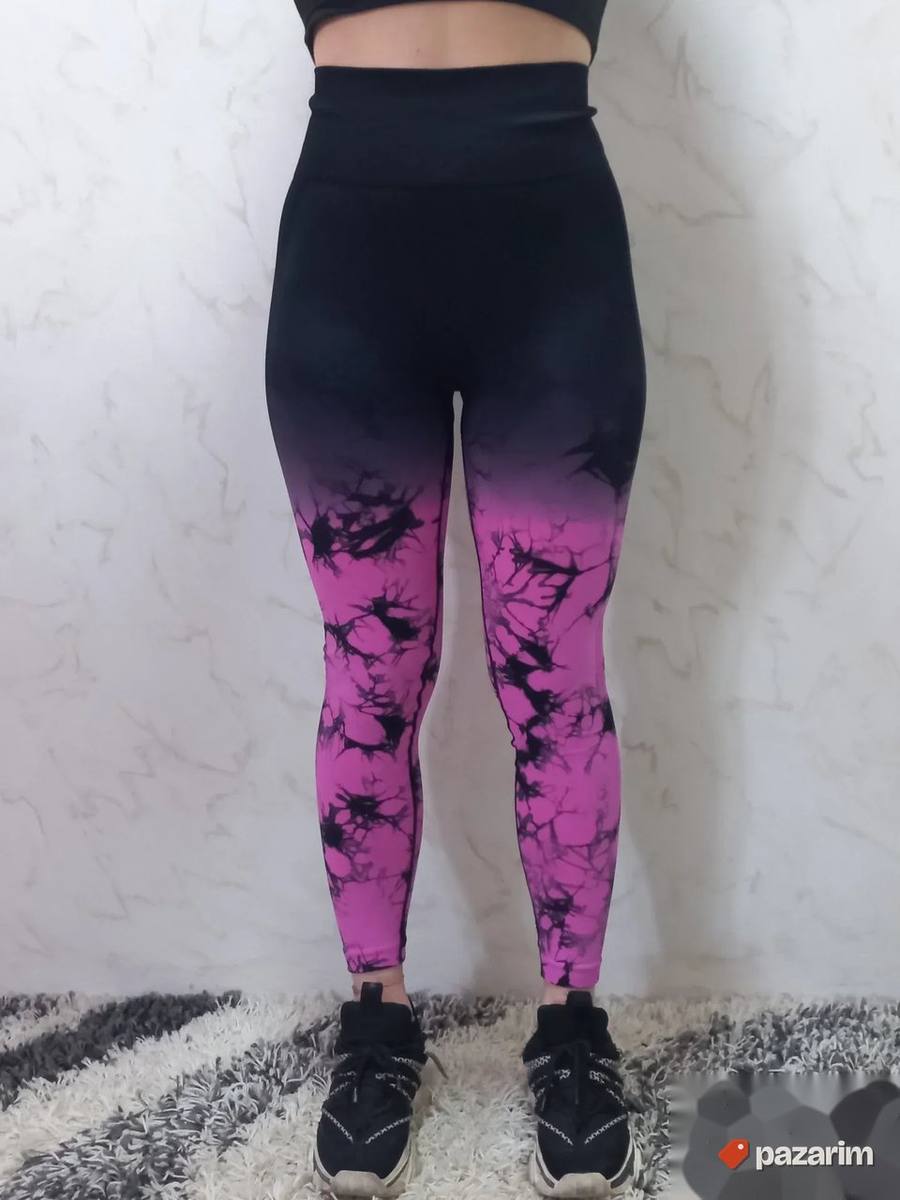 Zenske helanke push up mod.9072 crno-roze 3