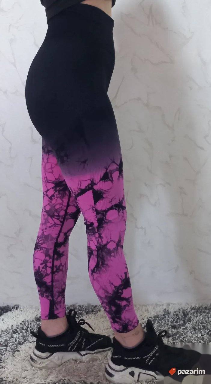 Zenske helanke push up mod.9072 crno-roze 4