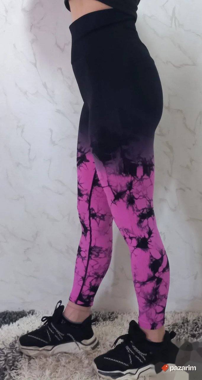 Zenske helanke push up mod.9072 crno-roze 5