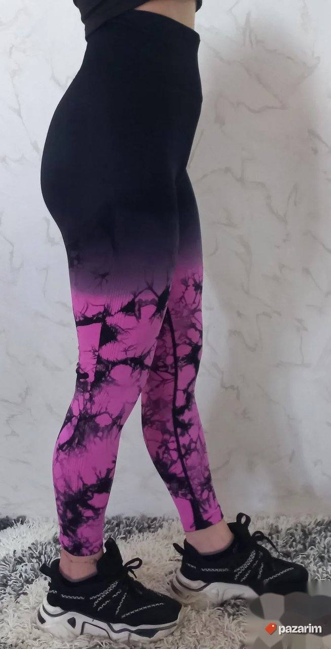 Zenske helanke push up mod.9072 crno-roze 6