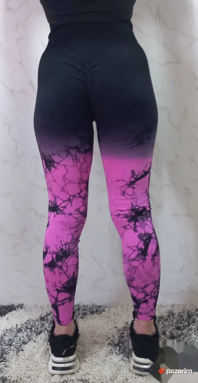 Zenske helanke push up mod.9072 crno-roze 7