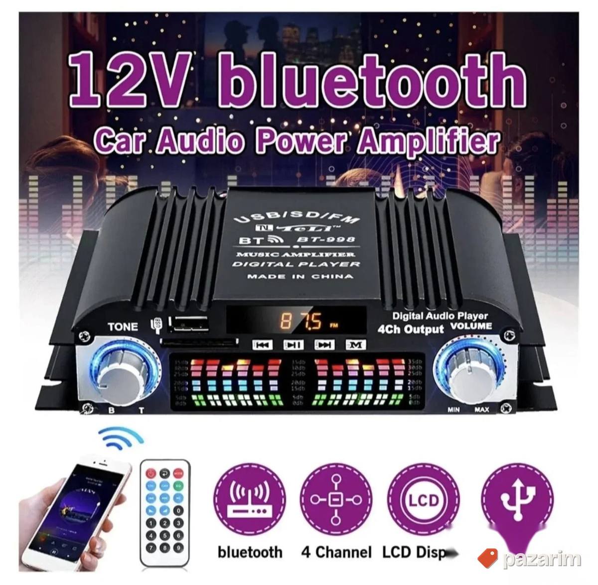 4-kanalno Bluetooth HiFi digitalno pojačalo, 1