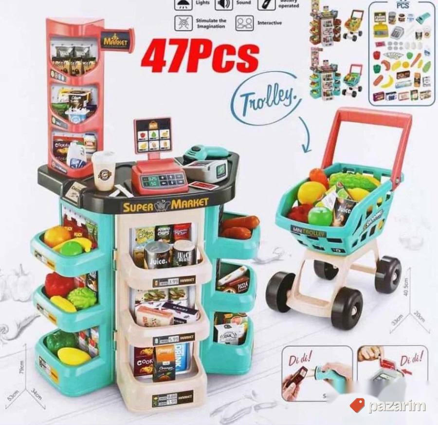 Supermarket prodavnica sa kolicima 7