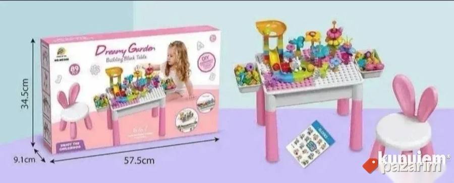 Multifunkcionalni sto sa kockama roze 2