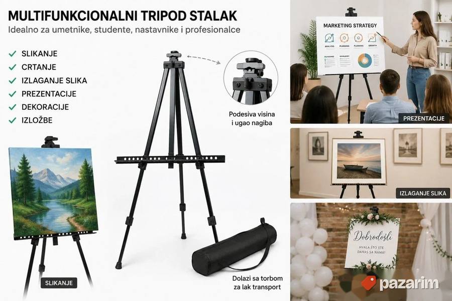 Podesivi slikarski stalak – tripod štafelaj sa torbom 2