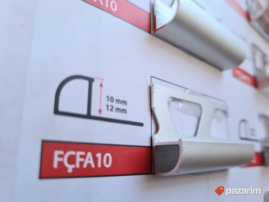 Zavrsne Aluminijumske lajsne za keramiku POLUOBLA 10mm 2