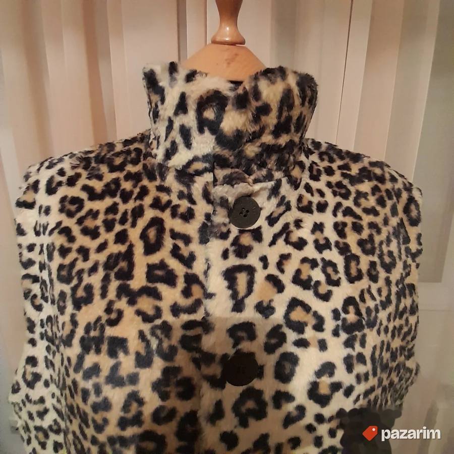 Ženski duži prsluk sa dva lica u leopard dezenu br 40 3