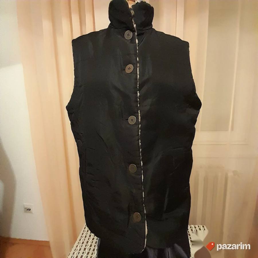 Ženski duži prsluk sa dva lica u leopard dezenu br 40 8