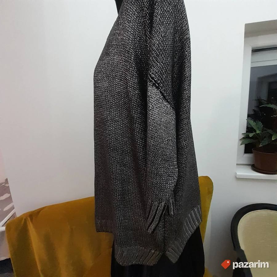 Metalik siva trikotažna bluza XL 2