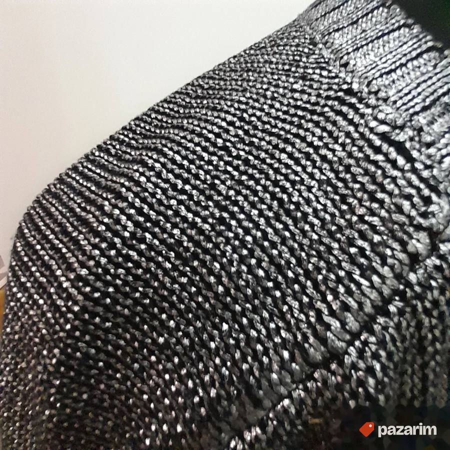 Metalik siva trikotažna bluza XL 4