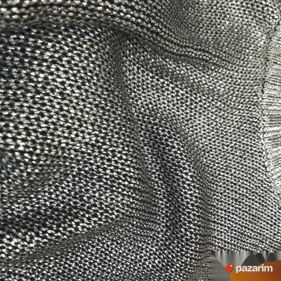 Metalik siva trikotažna bluza XL 5