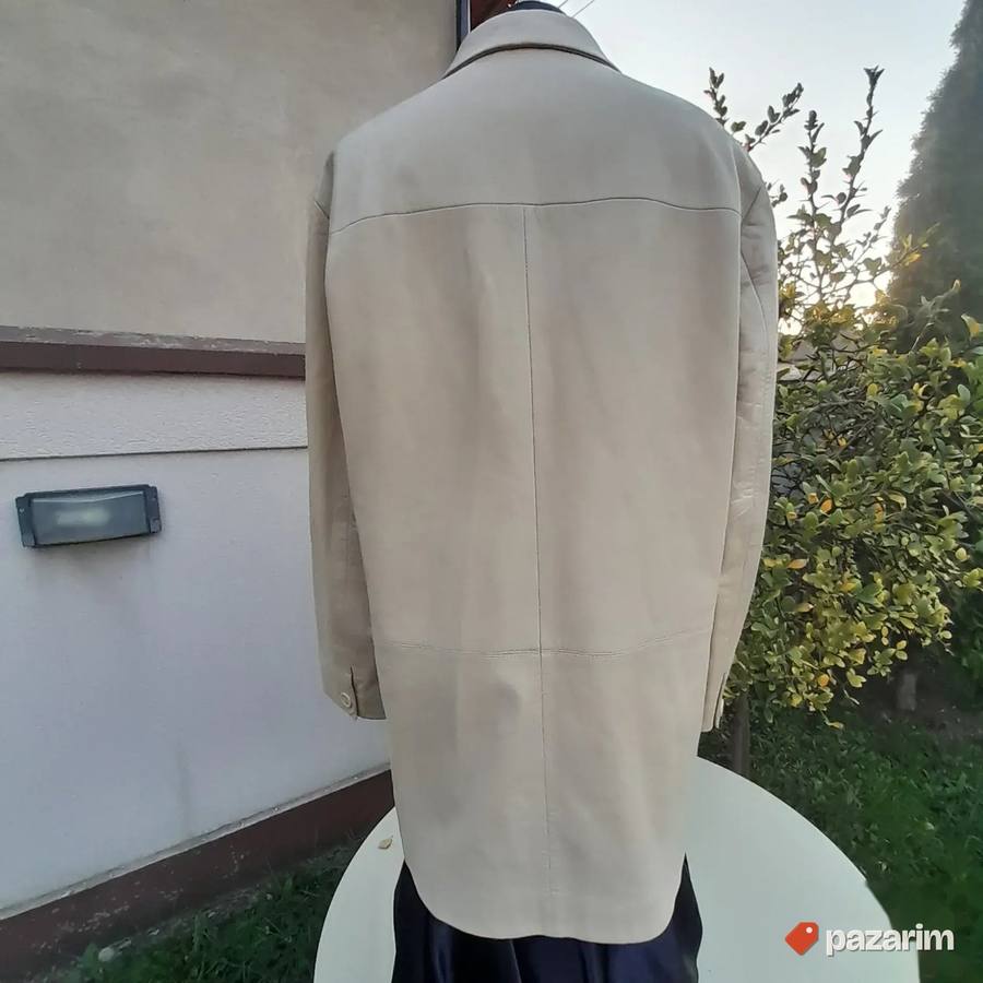 Kožna ženska oversize krem jakna br 40 2