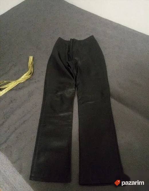 Kožne crne zenske pantalone S