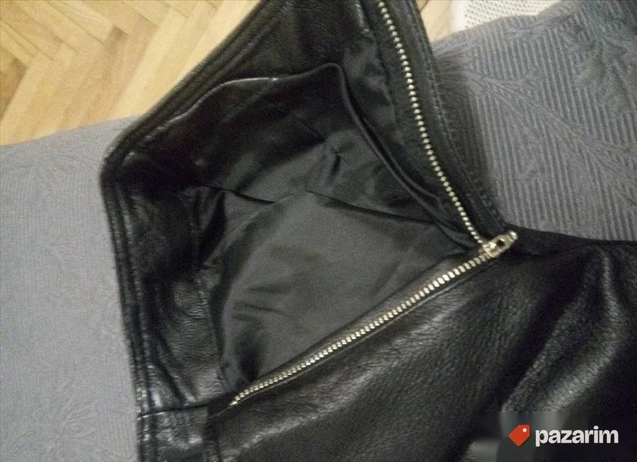 Kožne crne zenske pantalone S 2