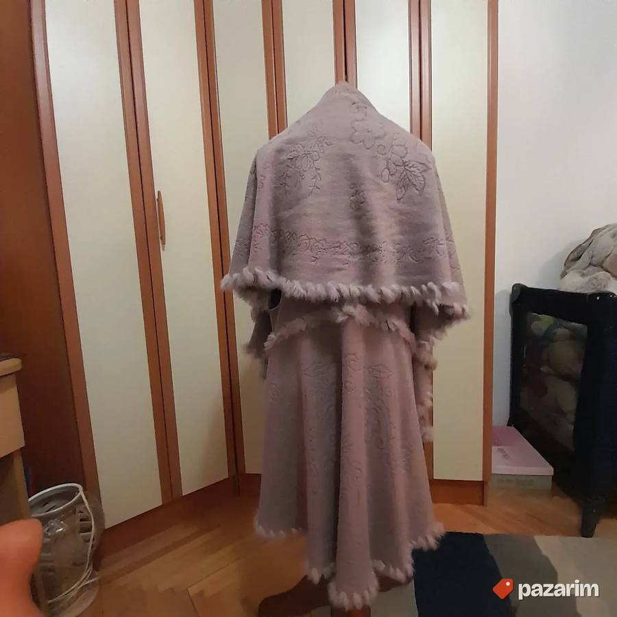 Meki trikotažni dugi prsluk kardigan sa krznom 3