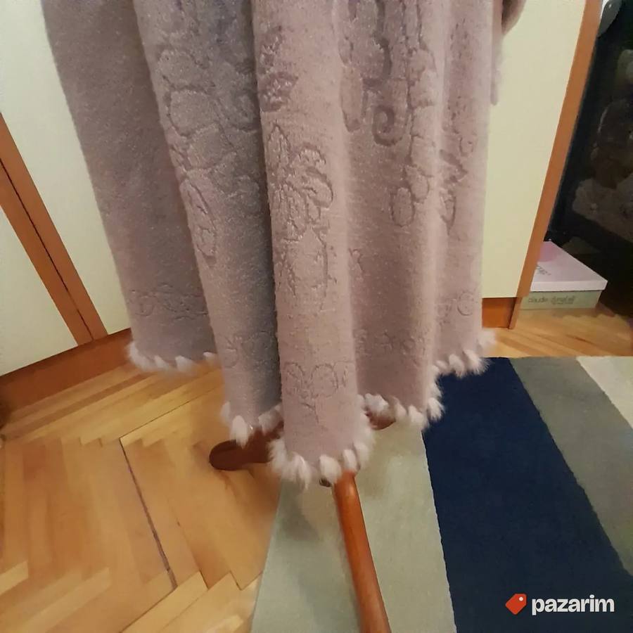 Meki trikotažni dugi prsluk kardigan sa krznom 8