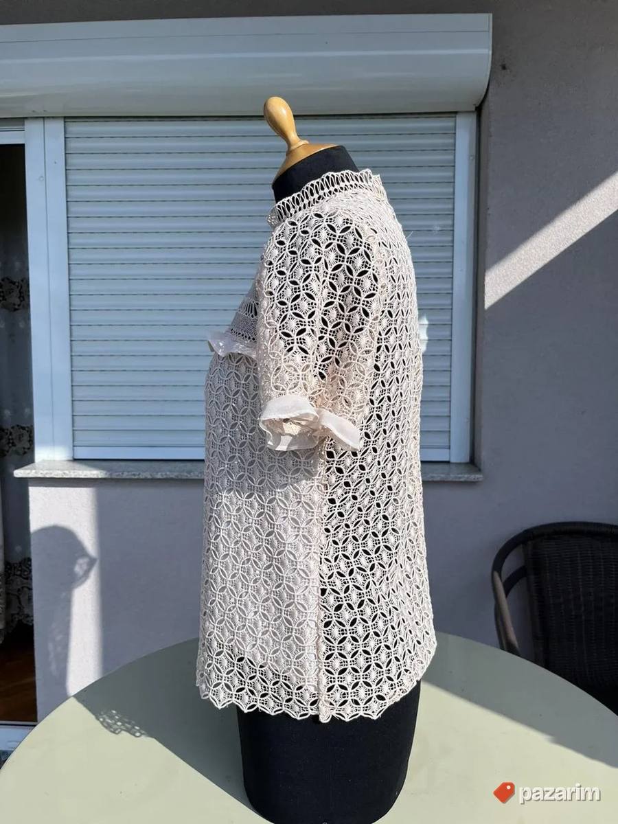 Čipkana pamučna bluza Zara vel M 2
