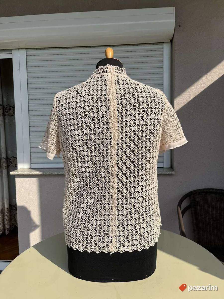 Čipkana pamučna bluza Zara vel M 3