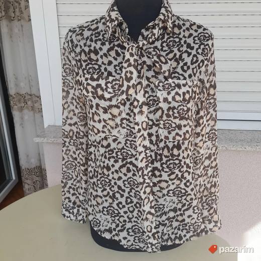 XS košulja Mango cveće u leopard dezenu
