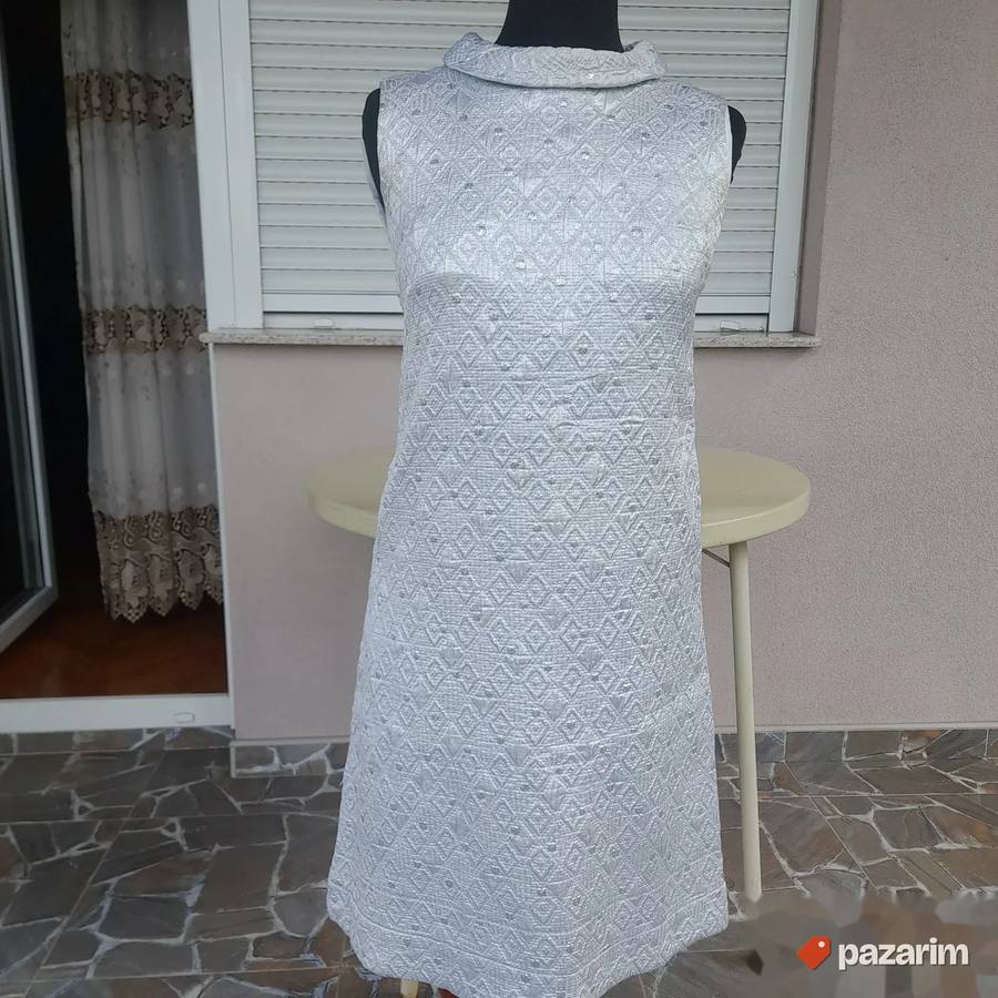 Srebrna svečana haljina vel S 2