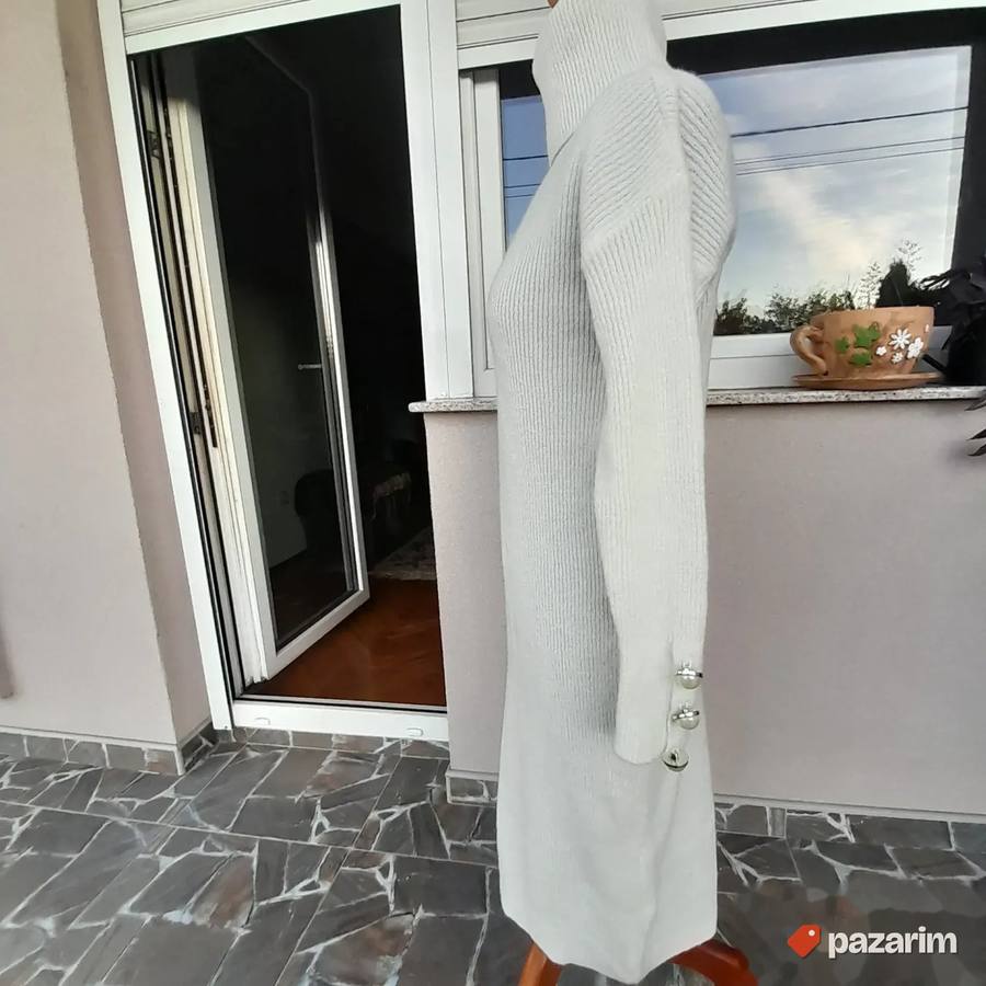 Bela trikotažna haljina S 7