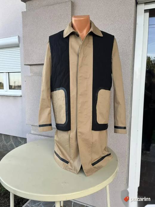 Muški ZARA bež mantil sa prslukom vel S snizeno