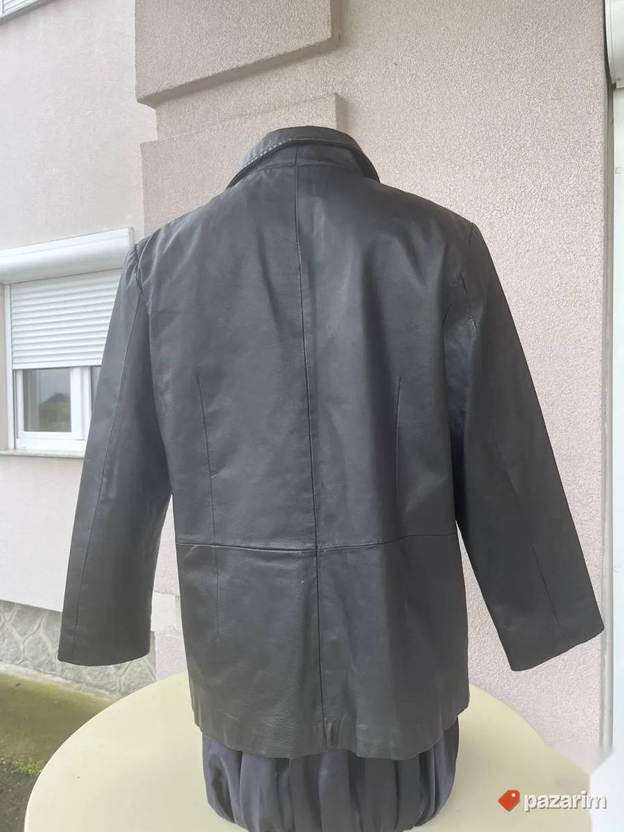 Tamno braon muška kožna jakna vel L 4