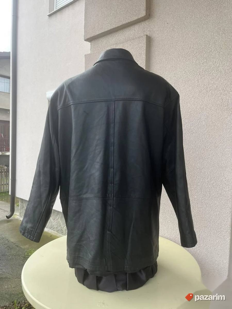 Kožna muška crna jakna vel XL 2