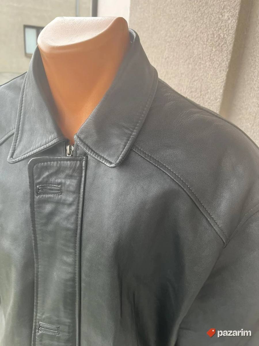 Kožna muška crna jakna vel XL 3