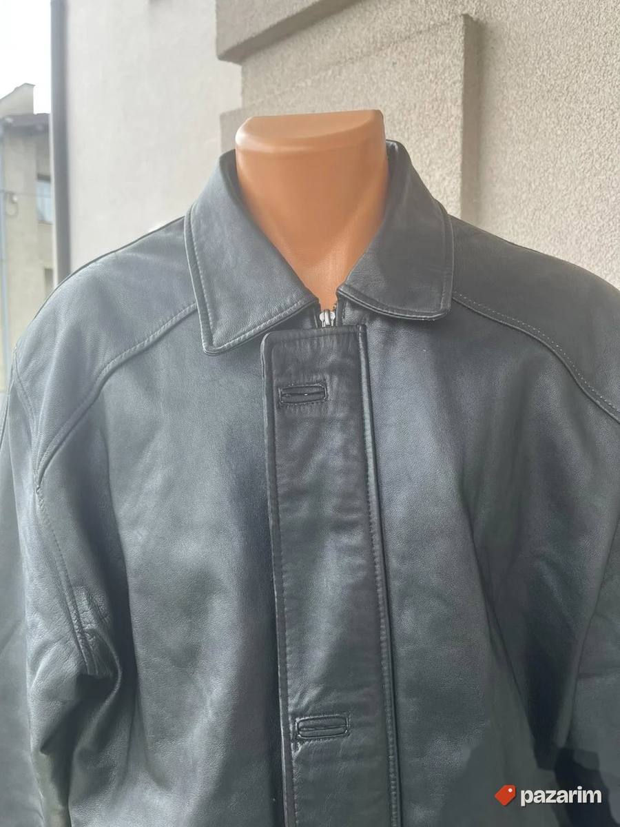 Kožna muška crna jakna vel XL 4